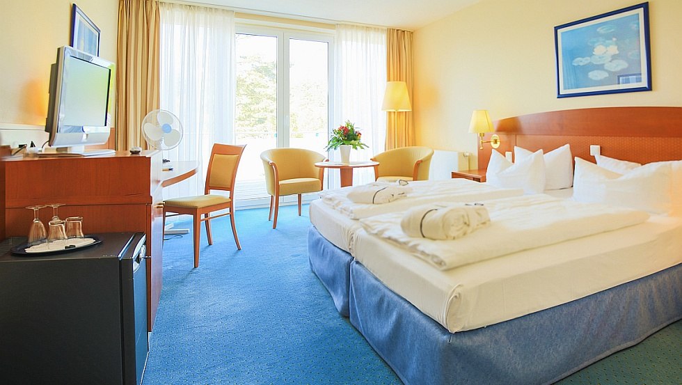 Die komfortablen Zimmern, Suiten und Appartements laden zum entspannen ein, © Seehotel BINZ-THERME Rügen