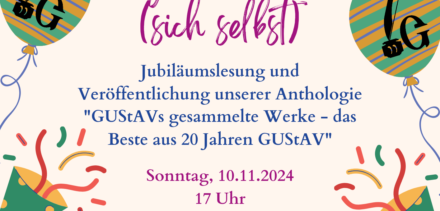 Flyer zur Lesung und Anthologieveröffentlichung, © GUStAV / Dennis Quadt / Lark M. Toda