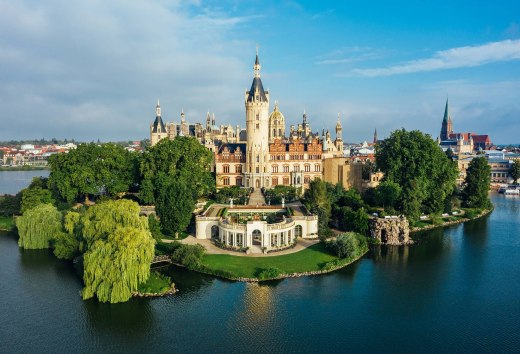 Das Schweriner Schloss aus der Vogelperspektive., © TMV/Gänsike