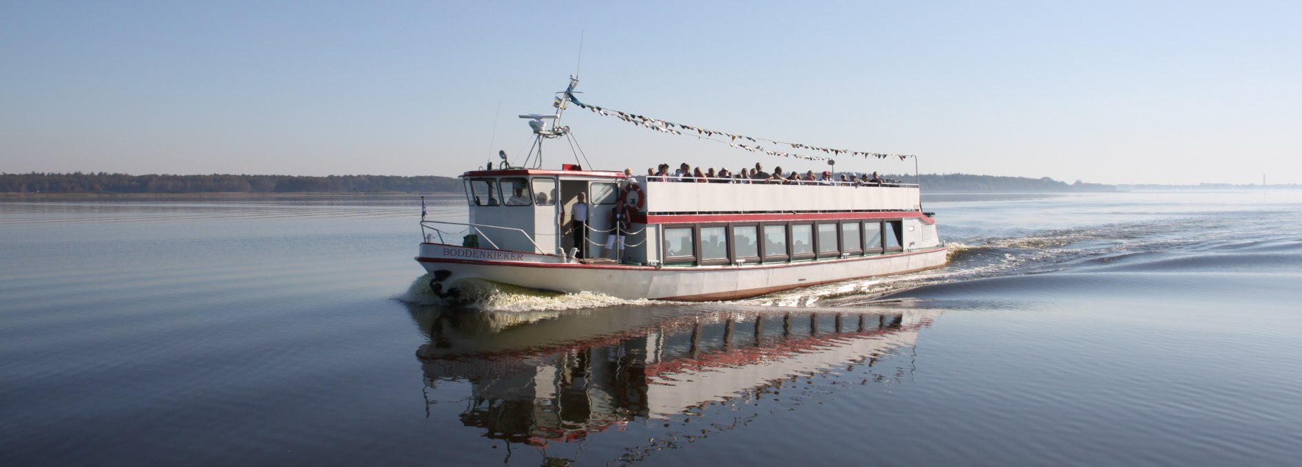 Mit der MS Boddenkieker von Ribnitz nach Dierhagen und Wustrow, © Fahrgastbetrieb Kruse u. Voß