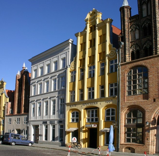 Giebelhäuser in der Stralsunder Mühlenstraße, © Tourismuszentrale Hansestadt Stralsund