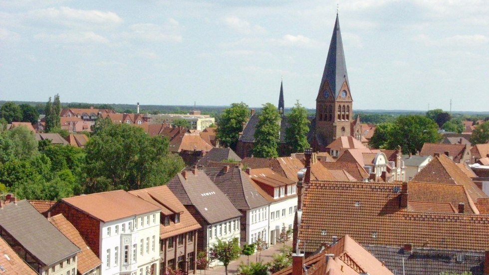 Blick über Hagenow vom Rathausturm, © Stadt Hagenow