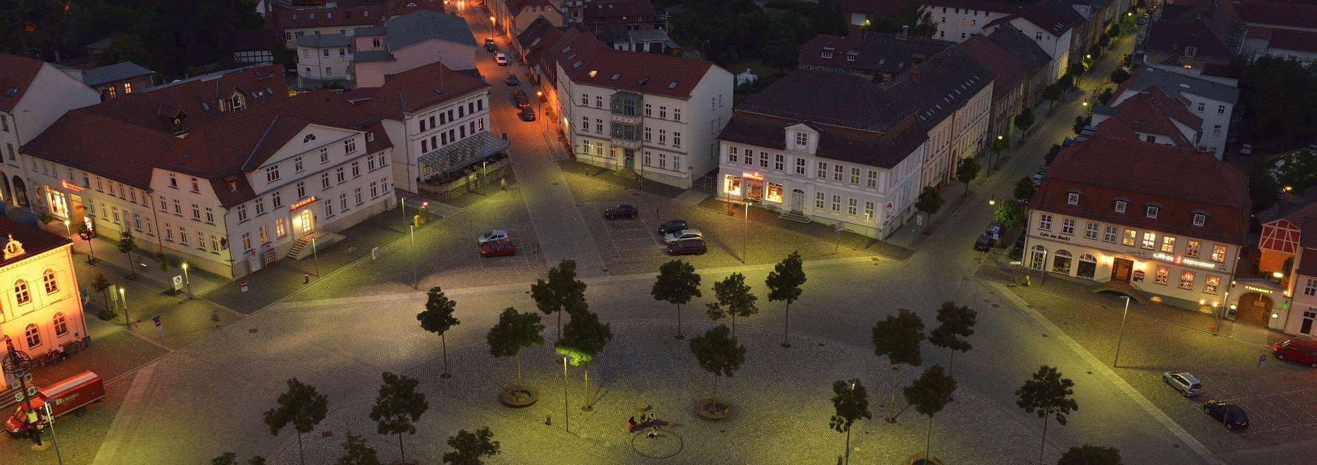 Markt bei Nacht, © Stadt Neustrelitz