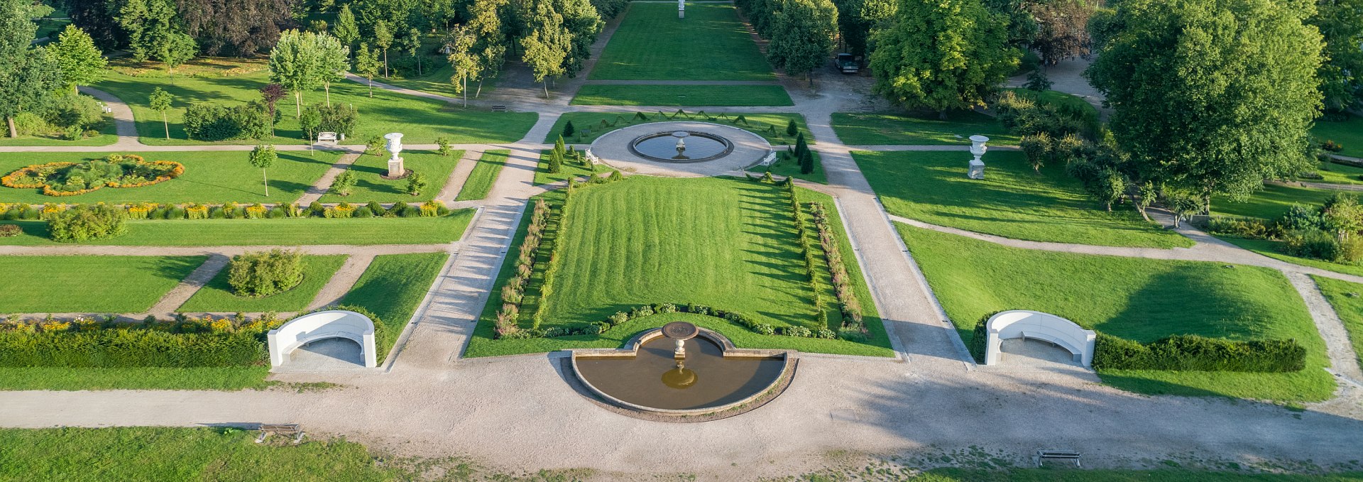 Schlossgarten Neustrelitz aus der Vogelperspektive, © SSGK MV / Funkhaus Creative