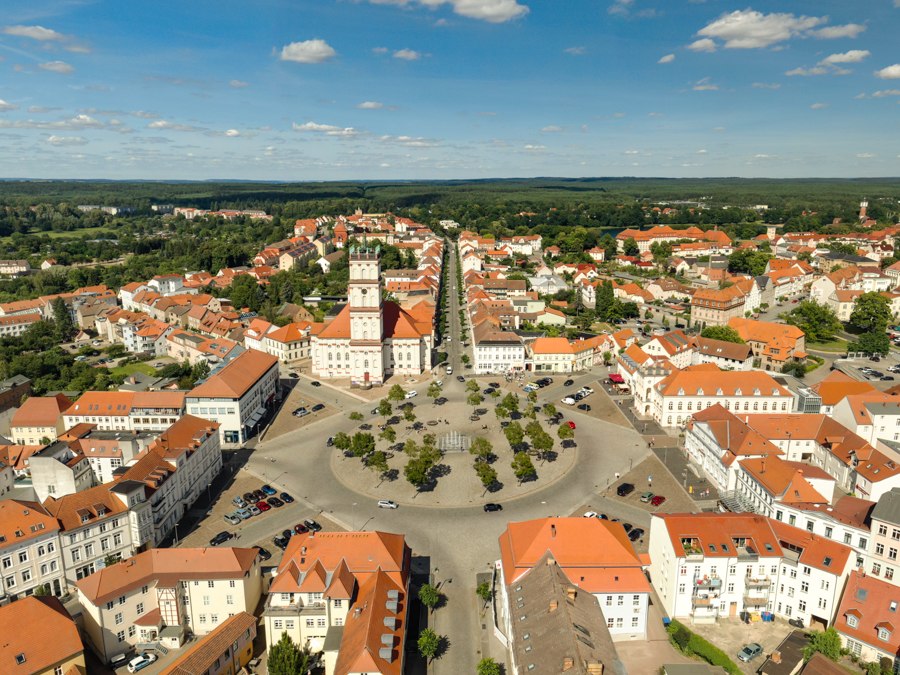 Blick auf die barocke Stadtanlage, © Stadt Neustrelitz/Sebastian Haerter