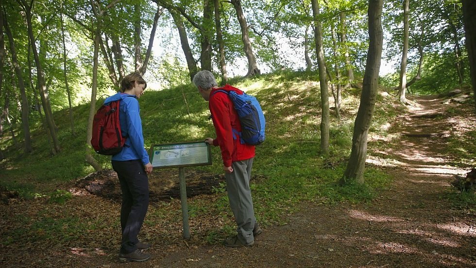 Eine Schautafel gibt einen Überlick über die Wallanlage., © TMV/outdoor-visions.com