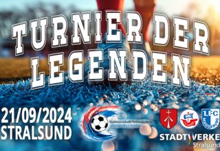 Banner des Turnier der Legenden in Stralsund am 21. September 2024 im Stadion der Freundschaft, © Sund Hotels