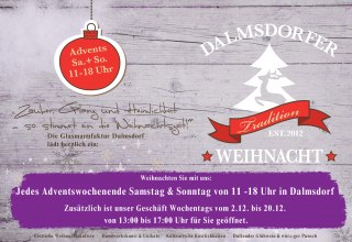 Dalmsdorfer Weihnacht Flyer Vorderseite, © Glasmanufaktur Dalmsdorf