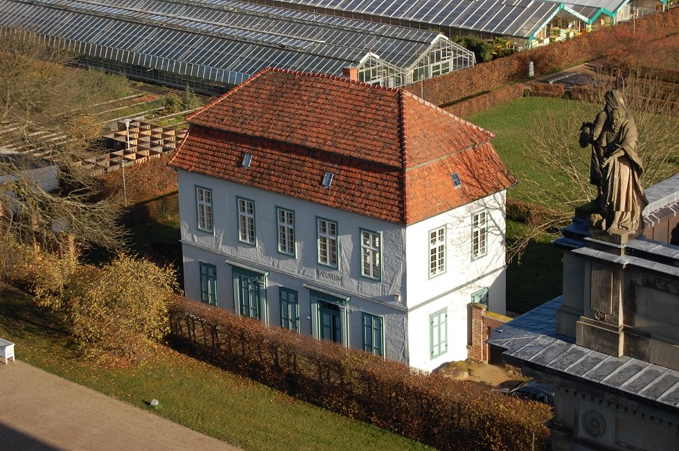 Blick vom Schloss auf das Natureum., © Naturforschende Gesellschaft Mecklenburg e.V.