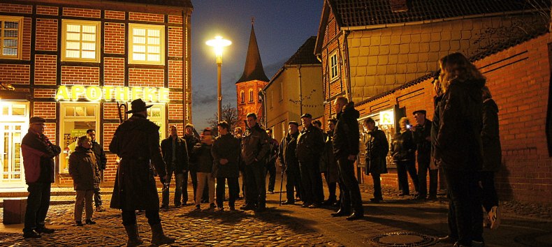 Nachtszene am Markt/Spiegelberg, © Stadt Wittenburg