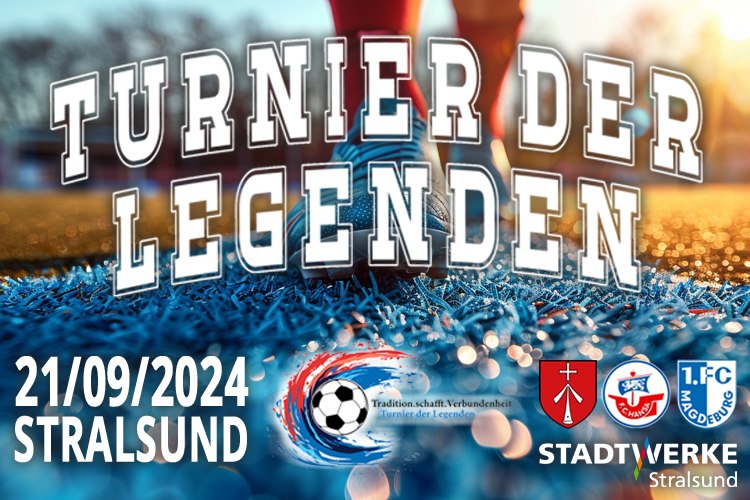 Banner des Turnier der Legenden in Stralsund am 21. September 2024 im Stadion der Freundschaft, © Sund Hotels