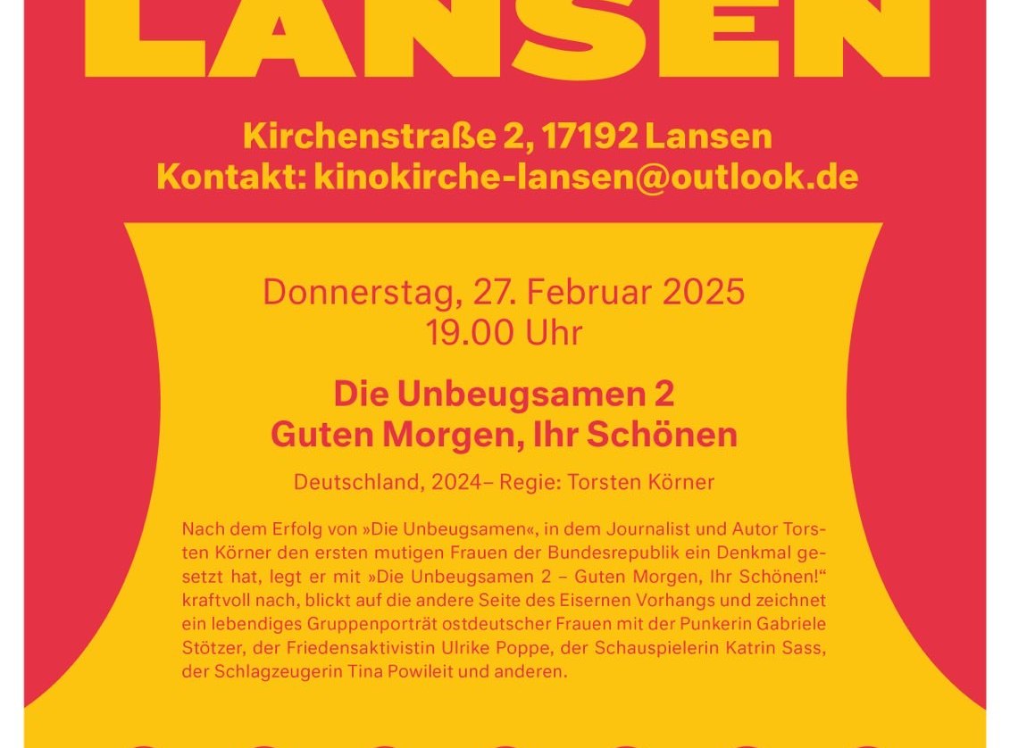 Ankündigung Kino Kirche Lansen27.02. 2025, 19.00 Uhr, © Bresgott