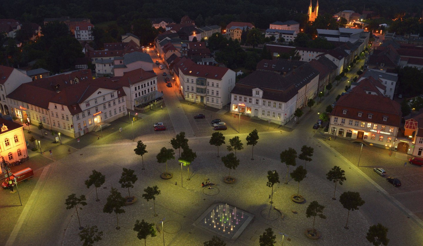 Markt bei Nacht, © Stadt Neustrelitz