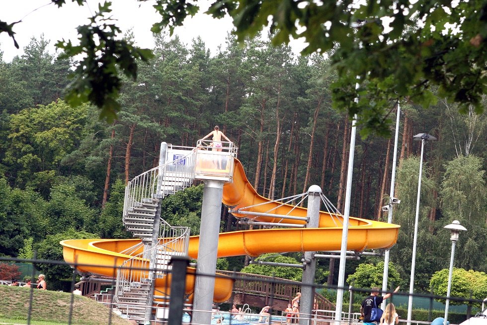 Blick auf die Wasserrutsche, © Sabrina Wittkopf-Schade