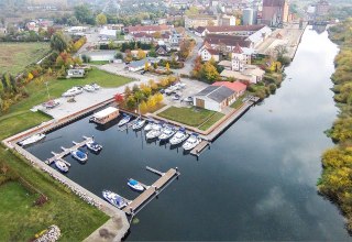 Luftansicht auf die Peene Marina in Demmin, © Oetjen GmbH