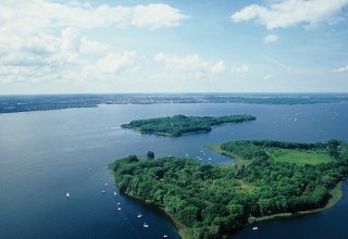 Insel Kaninchenwerder - Luftbild, © Stadtmarketing Gesellschaft Schwerin